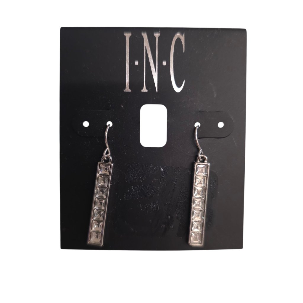 Inc International Concepts Silver-Tone Crystal Linear Drop Earrings 12$